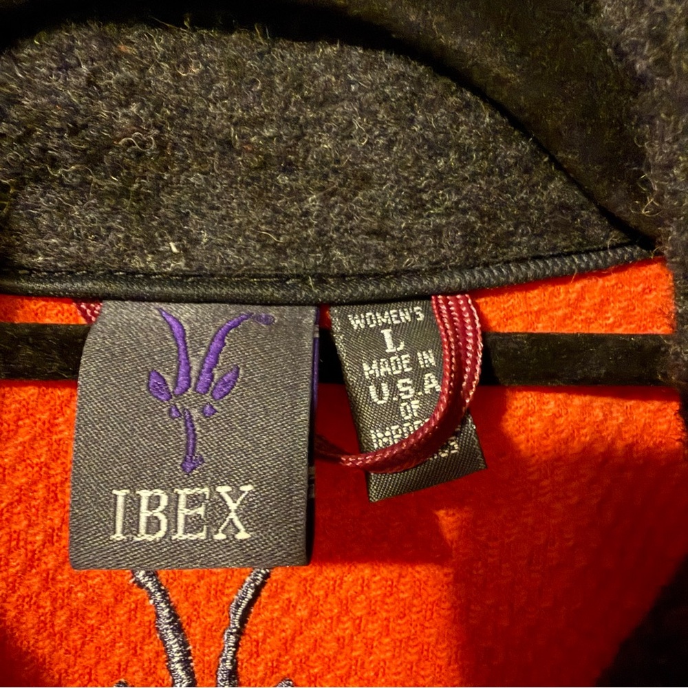 Ibex 100% Merino Wool Gorgeous Coral Orange Jacket - Picture 3 of 4